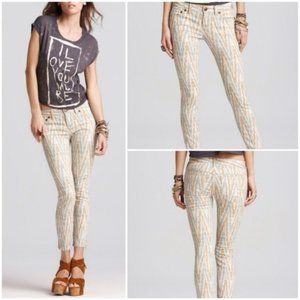 Free People "Ikat" print Crop Jeans